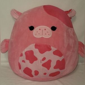Squishmallows Kerry the Pink Strawberry Milk Sealife Squad Sea Cow 12" Plush